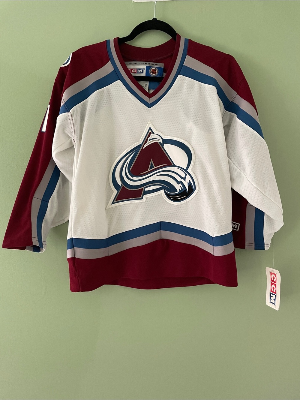 CCM Forsberg #21 Burgundy, White & Blue Hockey Jersey